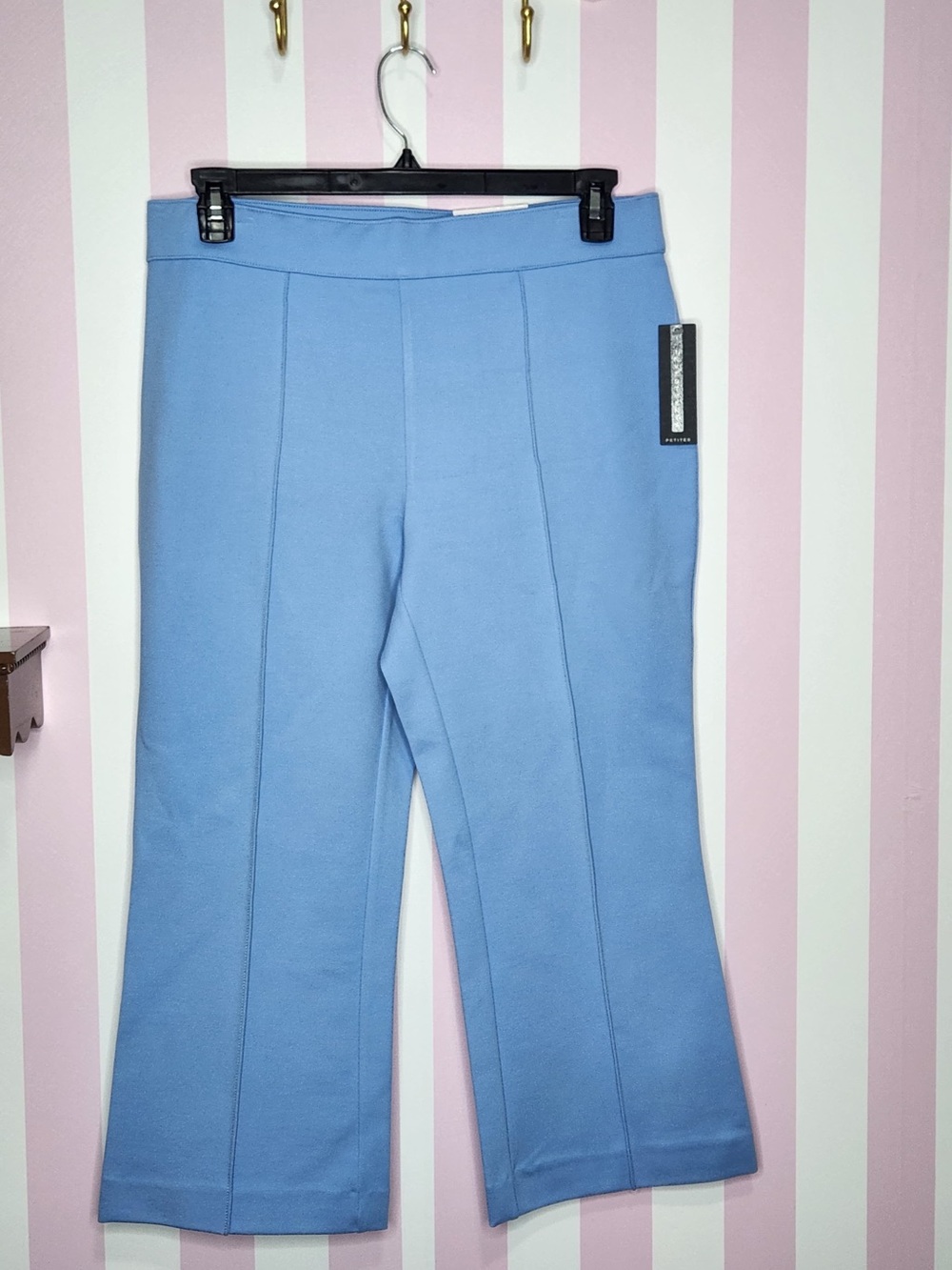 Investments Sky Blue Ponte Boot-Cut Crop Pants